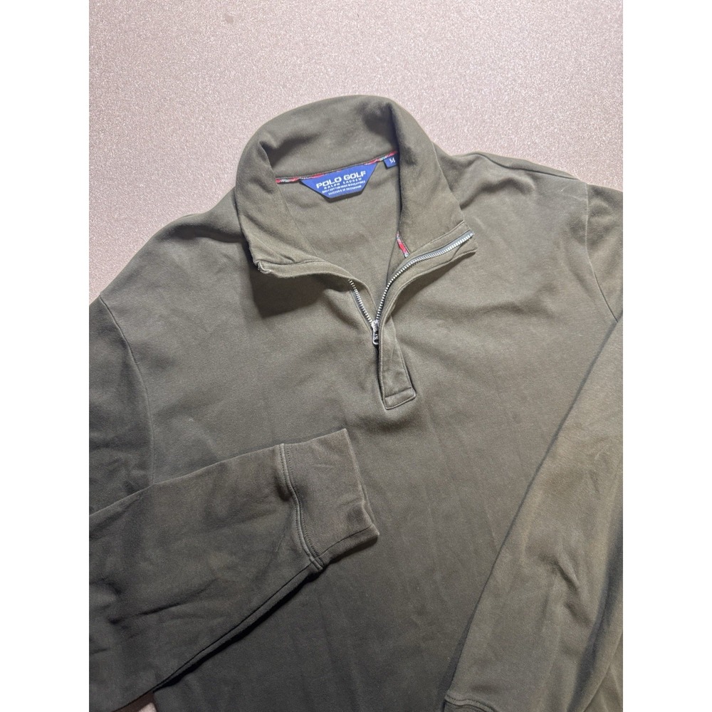 Men's Polo Ralph Lauren 1/4 Zip Sweater/sweatshirt Sz Med Olive Green